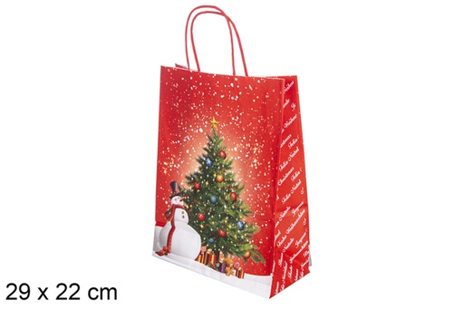 [118293] Sacchetto regalo natalizio decorato 29x22 cm 