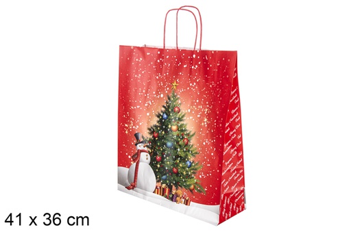 [118298] Busta regalo decorata natalizia 41x36 cm