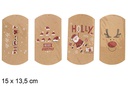 Pack 2 caixas de presente marrons decoradas de Natal 15x13,5 cm