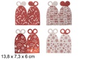 Pack 2 cajas regalo roja decorada navideña 13,8x7,3 cm
