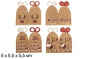 Pack 2 cajas regalo roja decorada navideña purpurina 8x9,5x9,5 cm