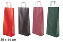 Bolsa regalo botella Navidad kraft surtido 39x14 cm  