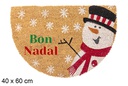 Felpudo semiluna decorado muñeco de nieve Bon Nadal 40x60 cm