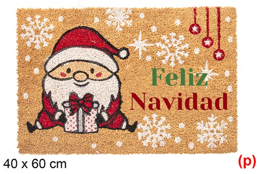 [118321] Paillasson Père Noël assis Merry Christmas 40x60cm