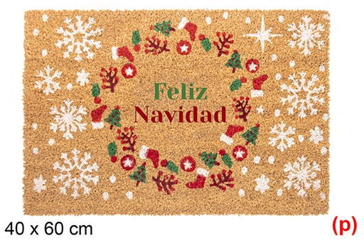 [118328] Zerbino decorato ghirlanda di Buon Natale 40x60cm