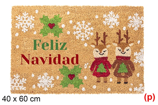 [118336] Paillasson décoré renne Joyeux Noël 40x60cm