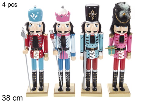 [118377] Christmas wooden nutcrackers assorted color 38 cm