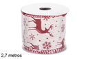 Cinta Navidad decorada renos rojos 2,7 m.