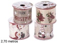 Assorted Christmas decoration ribbon 2,7 m.