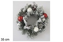 Corona Navidad con bolas y piñas 35 cm