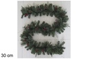 Guirlanda de Natal com frutas vermelhas e pinhas 30 cm