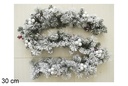 Guirlanda de Natal com neve com frutas vermelhas e pinhas 30 cm