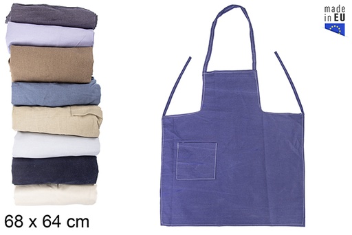 [118617] Tablier en tissu couleurs assorties 68x64 cm
