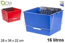Cubo plástico pintor con rejilla colores surtidos 16 l.
