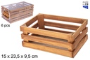 Brown slatted wooden box