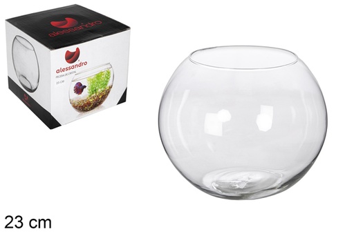 [118750] Glass fish bowl in gift box 23 cm
