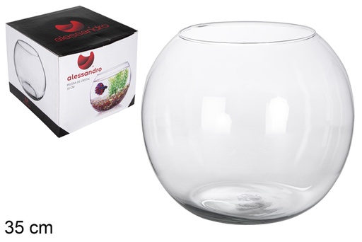 [118751] Glass ball flower vase 35 cm