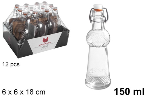 [118759] Bottiglia in vetro con tappo meccannico 150 ml
