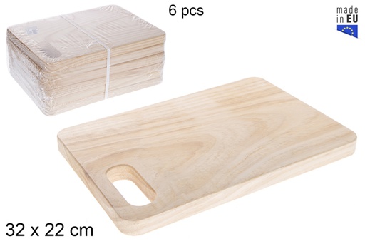 [118767] Tagliere in legno con manico 32x22 cm
