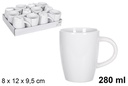 Taza mug cónica cerámica blanca 280 ml