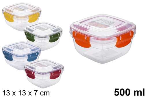 [118805] Boîte à lunch carrée hermétique en plastique 500 ml