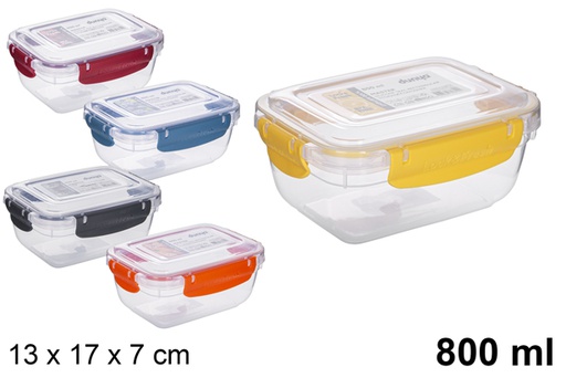 [118809] Boîte à lunch hermétique rectangulaire en plastique 800 ml