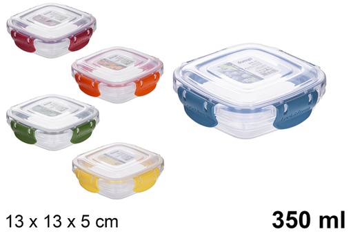 [118813] Boîte à lunch carrée hermétique en plastique 350 ml