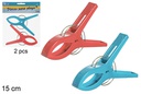 Pack 2 pinzas de plástico 15 cm
