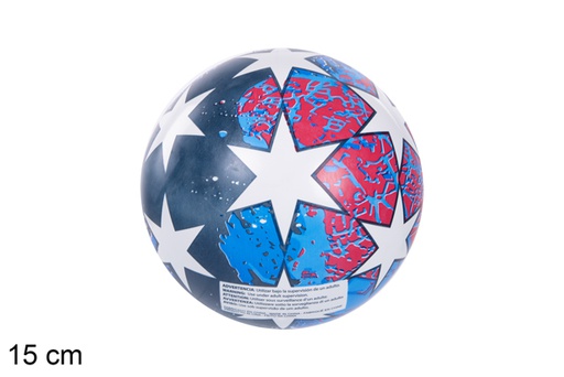 [118917] Ballon gonflé en plastique avec décoration d'étoiles 15 cm