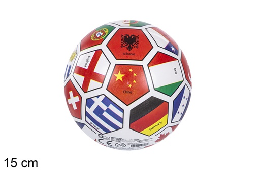 [118921] Plastic ball decorated with country flags, 15 cm