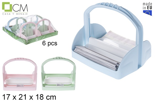 [118942] Plastic napkin holder with handle pastel colors