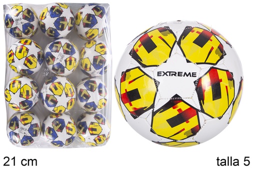[118950] Yellow star soccer inflated ball Size 5