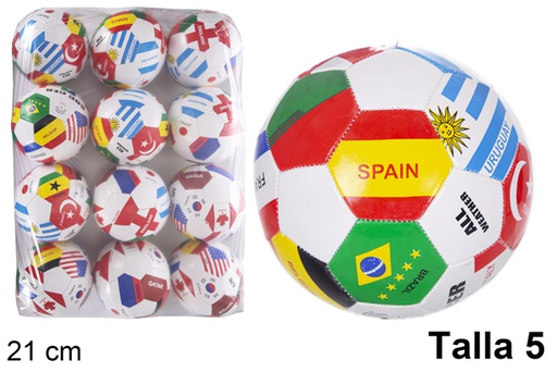 [118952] Balón hinchado futbol países Talla 5