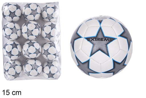 [118954] Balón hinchado futbol mini blanco estrella 15 cm