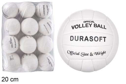 [118957] Bola inflada de voleibol branca tamanho oficial 20 cm