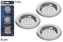 Pack 3 filtros fregadero metal 6 cm