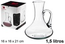 Decantador cristal recto Sofía con asa 1,5 litros