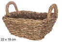 Cesta seagrass rectangular con asas 22x18 cm