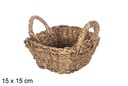 Cesta seagrass cuadrada con asas 15 cm