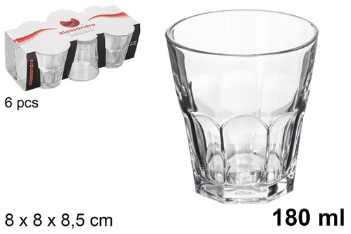 [119019] Pack 6 copos de água cristal Casablanca 180 ml