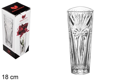 [119029] Milan triangle glass vase 18 cm