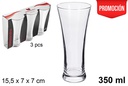Pack 3 vasos cristal cerveza 350 ml