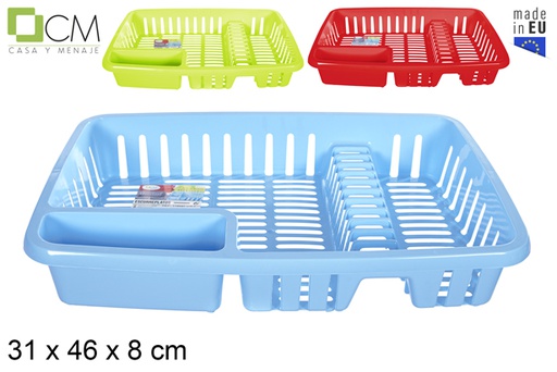 [119037] Plastic dish drainer pastel colors 46x31 cm