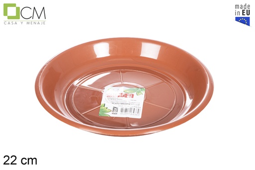 [119050] Shiny terracotta pot plate 22 cm