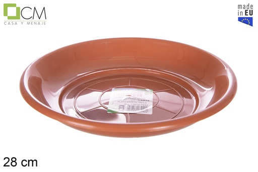 [119052] Shiny terracotta pot plate 28 cm