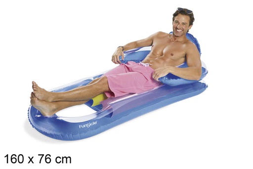 [119084] Blue relaxing inflatable mattress 160x76 cm