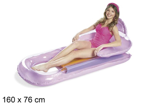 [119085] Pink relaxing inflatable mattress 160x76 cm