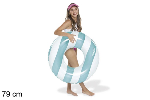 [119092] Flotador hinchable rayado azul 79cm