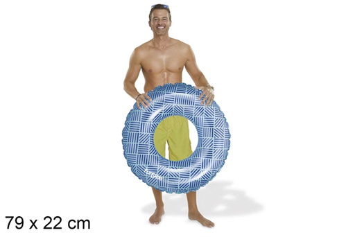 [119123] Blue checkered inflatable float 79x22 cm