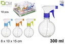 Botella plástico bola con pulverizador transparente 300 ml